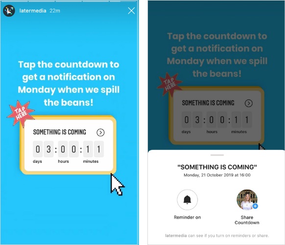 Augmentez l'engagement Instagram: compte à rebours des histoires Instagram Sticker 