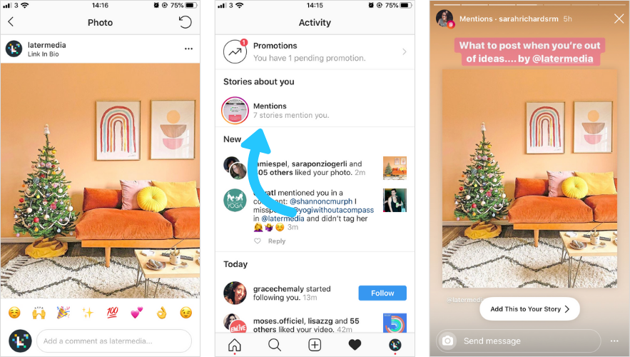 Accroître l'engagement Instagram: suivre les mentions dans les histoires Instagram 