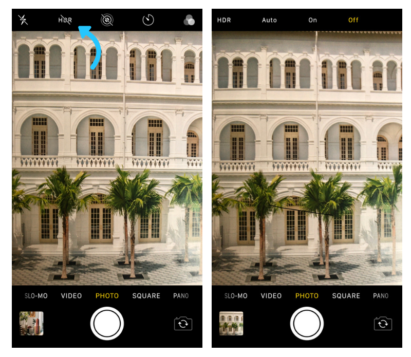 Photos Instagram: Paramètres iPhone HDR 