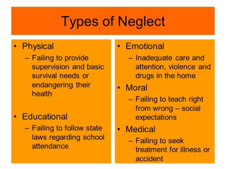 What Are The 4 Types Of Child Neglect