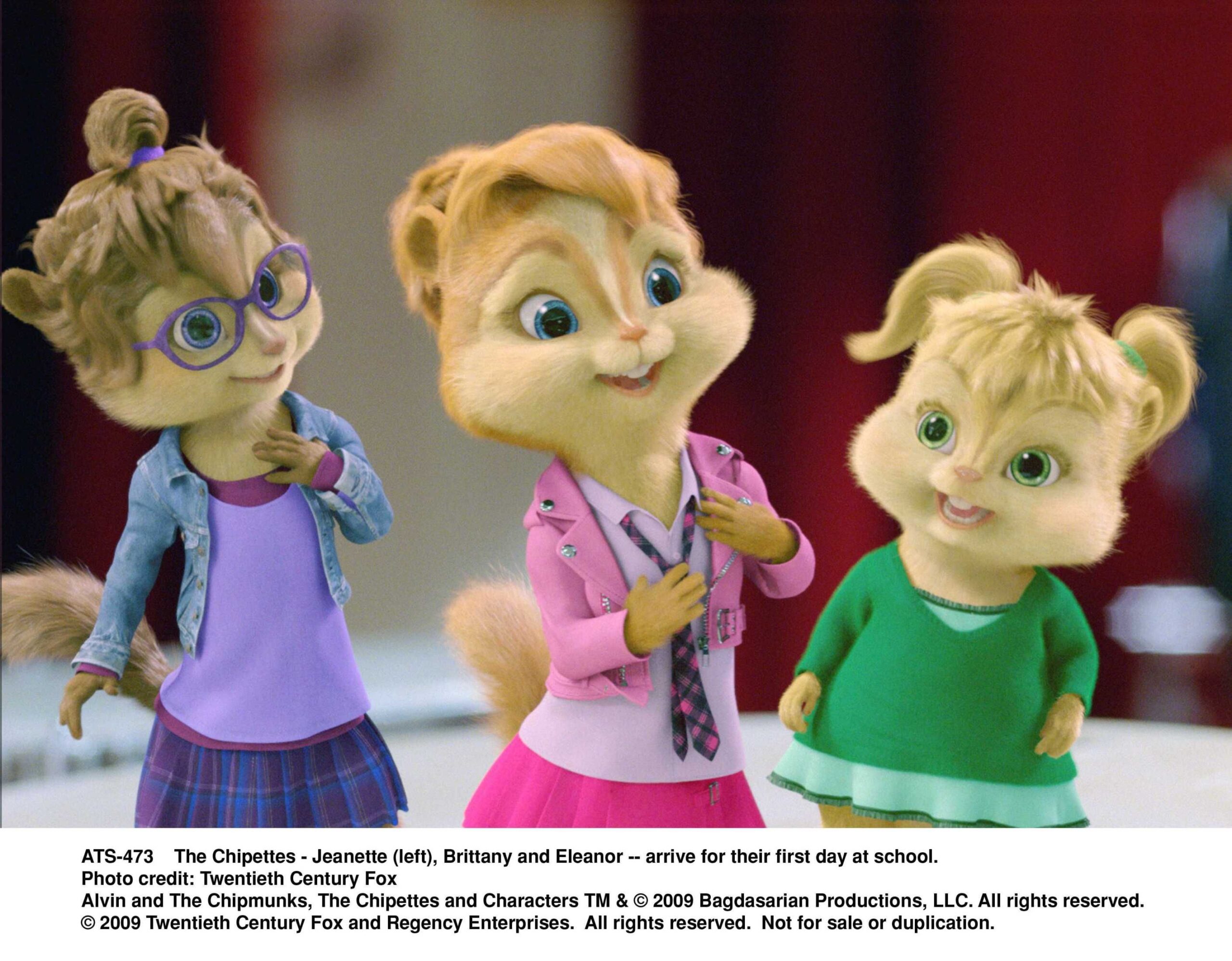 What are the three girl chipmunks names? 