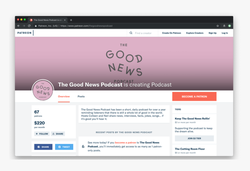 How can I listen to Patreon podcasts for free?