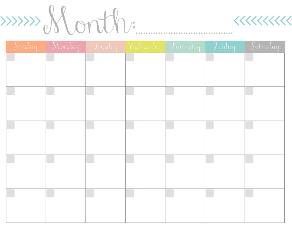 How Do I Print A Blank Calendar Month