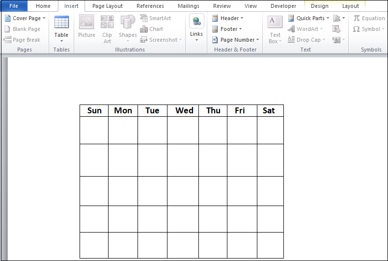 How do I create a 2021 calendar in Word?