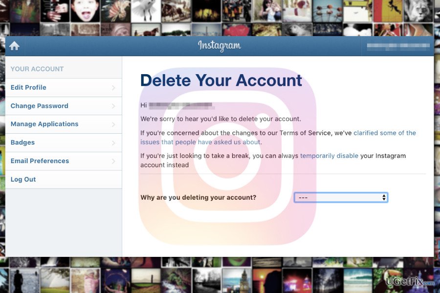 How do I delete my Instagram account on 2021 app?