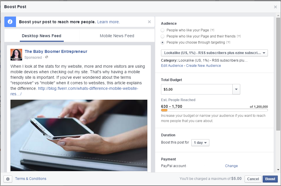 How much does it cost to post an ad on Facebook?