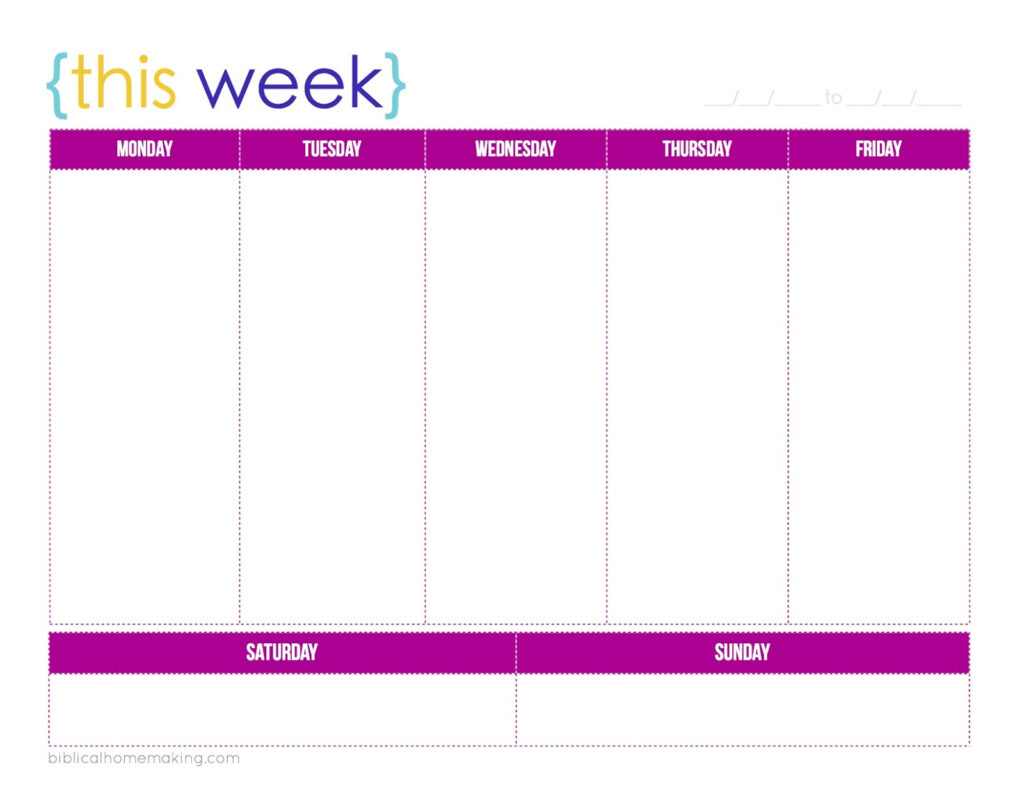 How do I create a weekly calendar in Word?