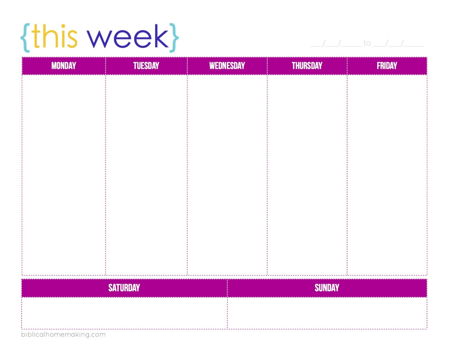 How To Print A Weekly Calendar