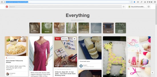 How do I see everything on Pinterest?