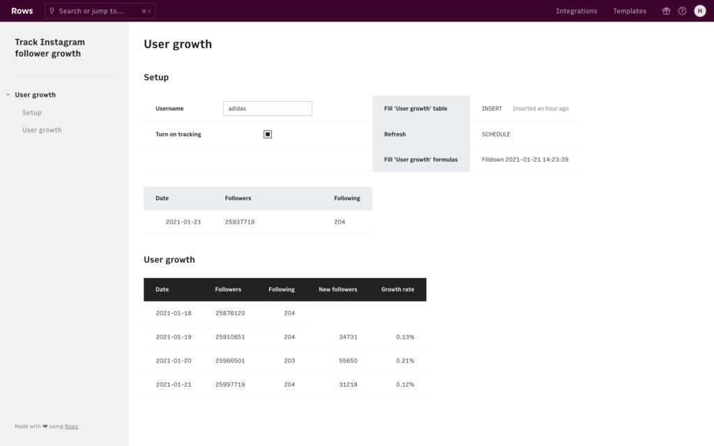 How do you calculate follower growth rate?