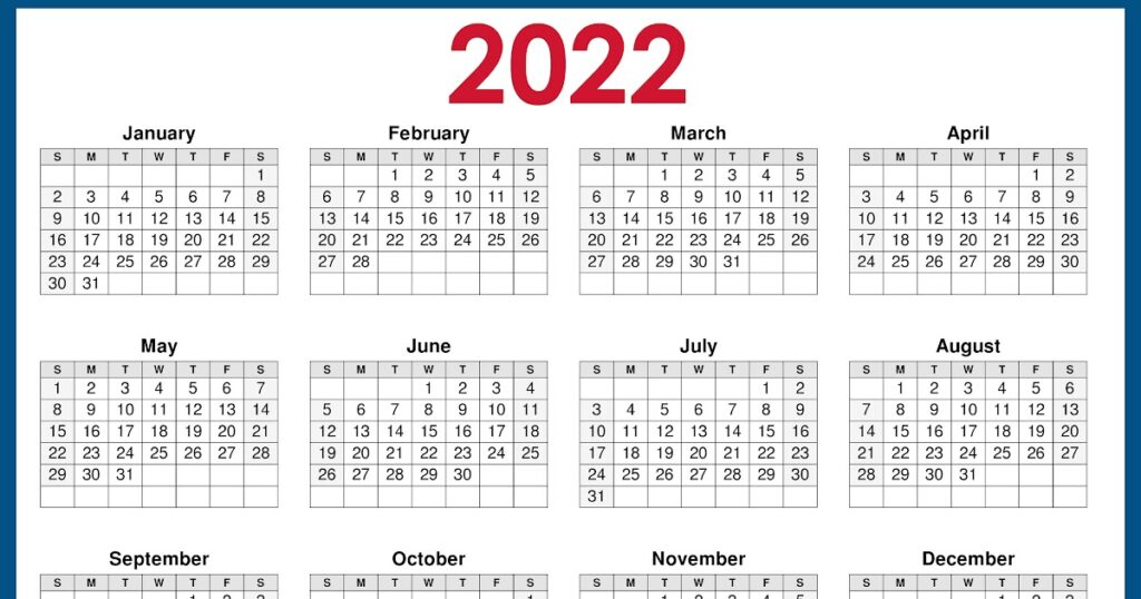 What day is it in 2022?