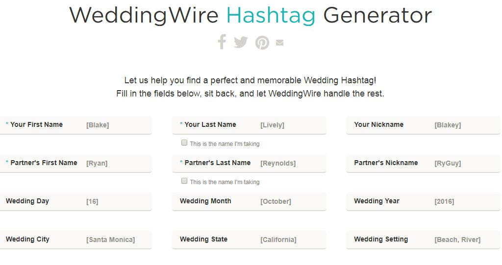 How much does a wedding hashtag cost?