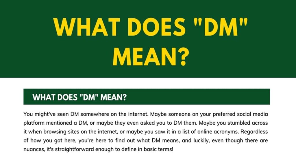 What does DP and DM mean?
