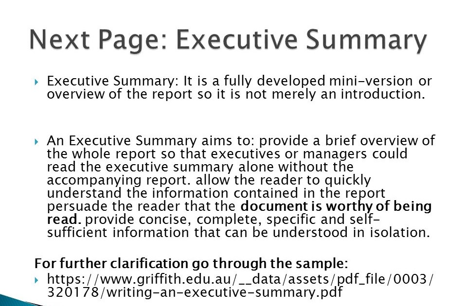 What is executive summary PDF?