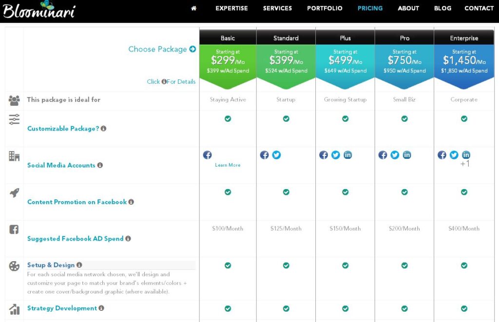 How do you price a marketing package?