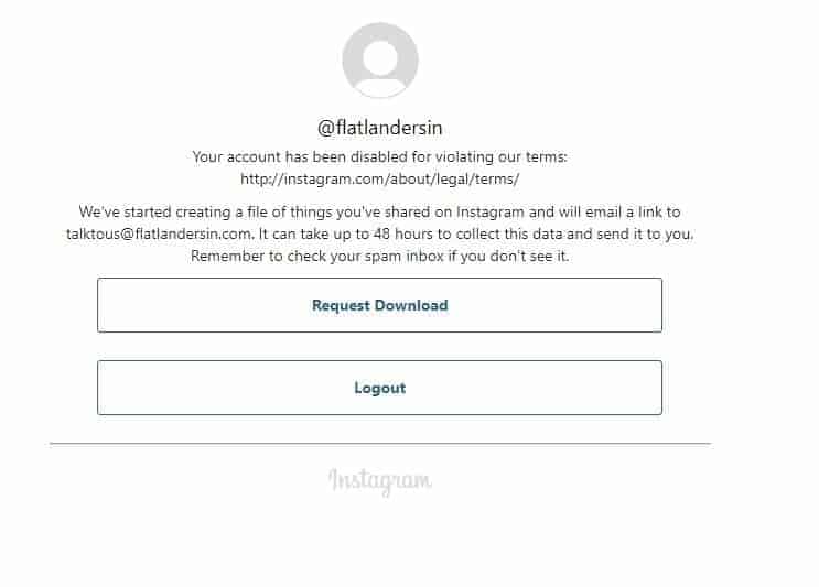 How do I know if my IG account is banned?